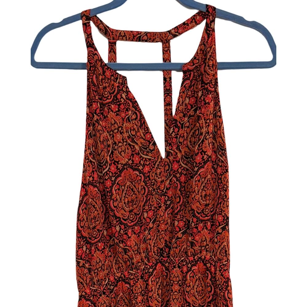 Lucky Brand Maxi Dress Medium Paisley Boho Spaghetti Strap Flowy Sundress NWT - Picture 4 of 8